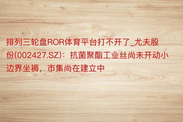 排列三轮盘ROR体育平台打不开了_尤夫股份(002427.SZ)：抗菌聚酯工业丝尚未开动小边界坐褥，市集尚在建立中