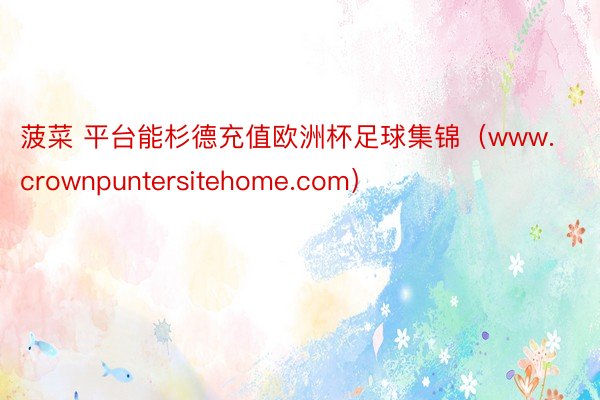 菠菜 平台能杉德充值欧洲杯足球集锦（www.crownpuntersitehome.com）